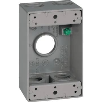 Southwire 1-Gang 5-Hole Weatherproof Junction Box (Gray) 3/4 in. npt
