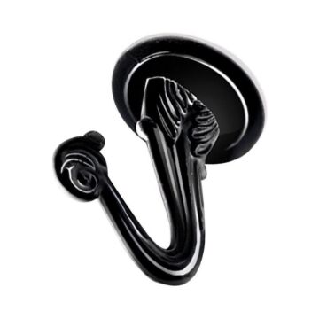 HILLMAN Jumbo Decorative Swag Hook (Black - 2pk)
