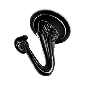HILLMAN Jumbo Decorative Swag Hook (Black - 2pk)