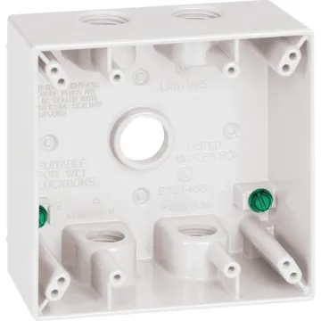 Southwire 2-Gang 5-Hole Weatherproof Junction Box (White) 1/2 in. npt