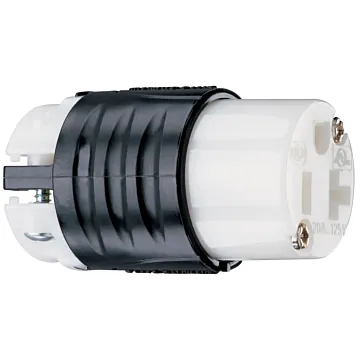 Pass & Seymour 20A, 125V Extra-Hard Use Spec-Grade Connector, Black and White