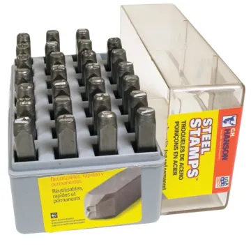 CH Hanson 20300 Letter Stamp Set, 27-Piece, Steel, Specifications: 1/4 in Character, 3/8 x 2-5/8 Shank