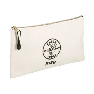 Klein Tools Zipper Bag, Canvas Tool Pouch to 12.5 x 7 x 0.7 -Inch