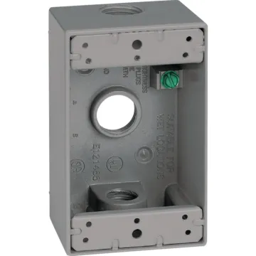 Bell Southwire Single Gang 1/2 In. 3-Hole Gray Weatherproof Junction Box