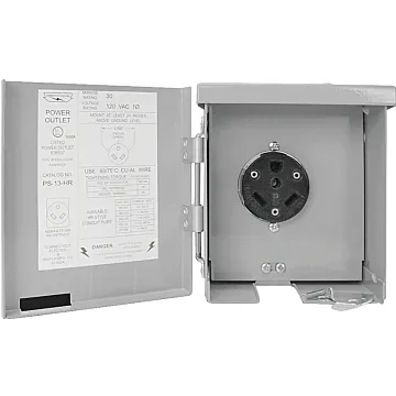 Connecticut Electric PS-13-HR Power Outlet, 30 A, Steel