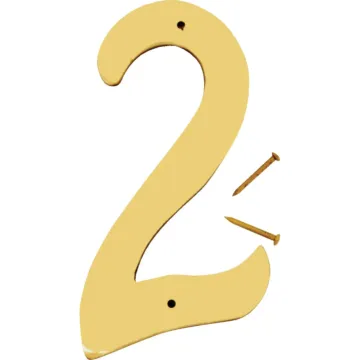 HY-KO Hy-Ko 4 In. Polished Brass House Number Two