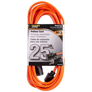 U S Wire 16/3 25' SJTW EXTENSION CORD ORANGE