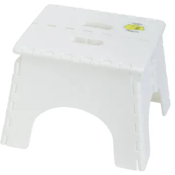 B & R Plastics E-Z Foldz 9 In. White 1-Step Folding Step Stool