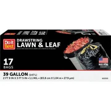 Do it Best Drawstring Lawn & Leaf Bag (Black - 17pk) 39 gal