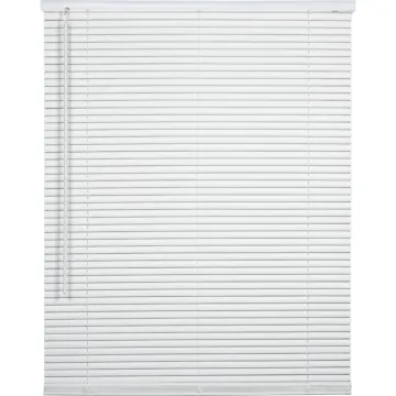 Home Impressions 72 In. x 64 In. x 1 In. White Vinyl Light Filtering Cordless Mini Blind