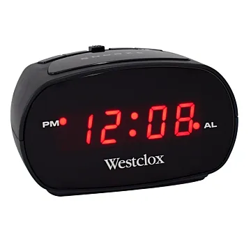 Westclox 70044A Alarm Clock, LED Display, Black Case