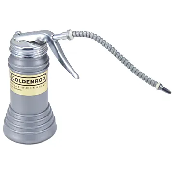 DL Goldenrod 606S Pistol Pump Oiler, 6 oz Capacity, Flexible Spout, Plastic, Gray