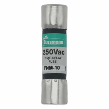 Bussmann Eaton Bussmann series FNM fuse, Time-delay Midget fuse, 10 A, Dual, Non-indicating, Ferrule end x ferrule end, 10 kAIC at 125 Vac,200 AIC at 250 Vac, Nickel-plated bronze endcap, Standard, 250 V