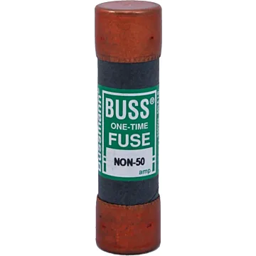 Bussmann Eaton Bussmann series NON fuse, Supplemental one-time fuse, Non current limiting, Light duty circuit locations, 50 A, Class H, Non-indicating, Ferrule end x ferrule end, 50 kAIC at 125 Vdc,50 kAIC at 250 Vac, Standard, 10, 250 V, 125 Vdc