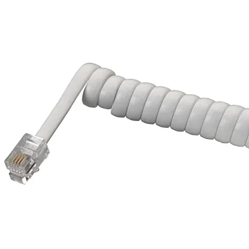 Zenith TH1025W Telephone Cord, White Sheath, 25 ft L