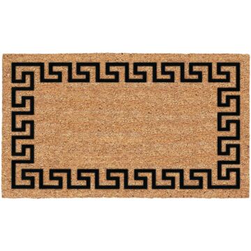 Americo Home Greek Key Coir/Vinyl Door Mat (Brown) 18 in. x 30 in.