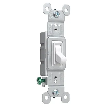 Pass & Seymour TradeMaster Grounding Toggle Switch, White 660WG