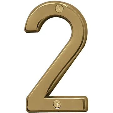 HY-KO Hy-Ko Prestige Series BR-42PB/2 House Number, 2.938 in W x 6.875 in H Dimensions, Character: 2, 4 in H Character