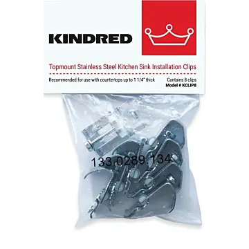Franke KCLIP8/F Sink Clip, Stainless Steel, For: Countertops up to 1-1/4 in