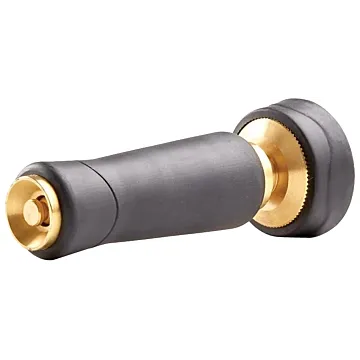 Gilmour 805282-1001 Twist Watering Nozzle, 3/4 in, GHT, 2.5 to 5 gpm, Brass/Rubber, Black
