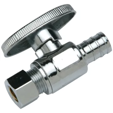 Apollo APXVS1238C Stop Valve, 1/2 x 3/8 in Connection, PEX Barb x Compression, Brass Body, 180 deg F, Chrome