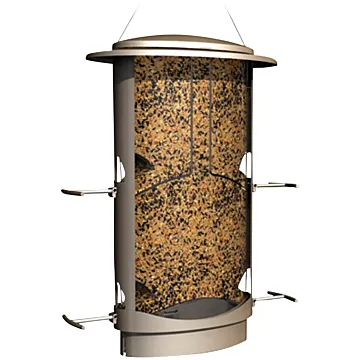 Squirrel-X Plastic Elliptical Tube Bird Feeder (Tan) 4.2 lb