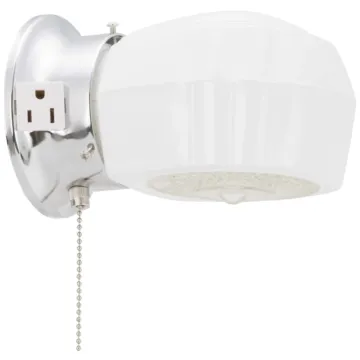 Boston Harbor Bracket Wall Light Fixture, 60 W, 1-Lamp, A19 or CFL Lamp, Steel Fixture, Chrome Fixture