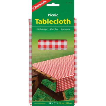 Coghlan's Plaid Vinyl Picnic Tablecloth (Red & White) 54 x 72 in.