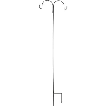 Best Garden Wrought Iron Double Shepherd Hook (Black) 91 in.