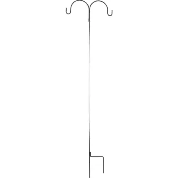 Best Garden Wrought Iron Double Shepherd Hook (Black) 91 in.