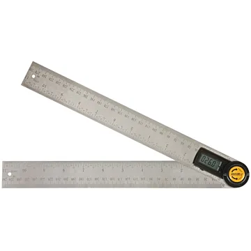 Johnson 1888-1100 Angle Locator and Ruler, Functions: Metric, SAE, 0 to 360 deg, Digital, LCD Display, Stainless Steel