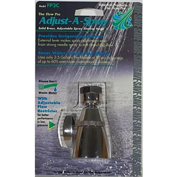 Whedon FP3C Shower Head, 2.5 gpm, 1/2 in Connection, Female, Brass, Chrome, 2 in Dia