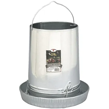 Little Giant 914043 Poultry Feeder, 30 lb Capacity, Rolled Edge, Galvanized Steel