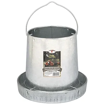 Little Giant Products Little Giant 9112 Poultry Feeder, 12 lb Capacity, Rolled Edge, Galvanized Steel