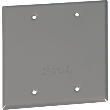 Bell Southwire Double Gang Gray Weatherproof Blank Cover