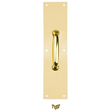 National Hardware N270-400 Pull Plate, 3-1/2 in W, 15 in H, Aluminum, Brass