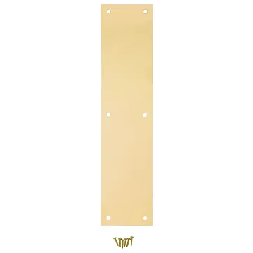 National Hardware N270-500 Push Plate, Brass, Steel, 15 in L, 3-1/2 in W