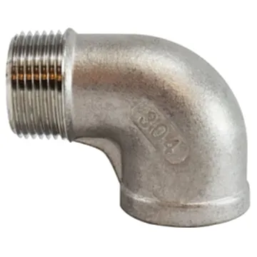 Merrill Anderson Metals 62165B Street Pipe Elbow, 1 in, Threaded, 90 deg Angle, 304 Stainless Steel, Galvanized