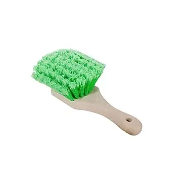 Magnolia Brush Short Handle 8 in Fender Brush with Green Flagged Plastic Bristles