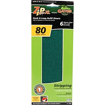 Gator 7242 Refill Sanding Sheet, 80 Grit, Medium, Aluminum Oxide Abrasive