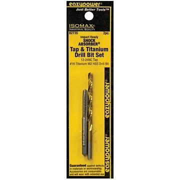Eazypower 82735 Tap and Drill Set, 12-24 Thread, Titanium