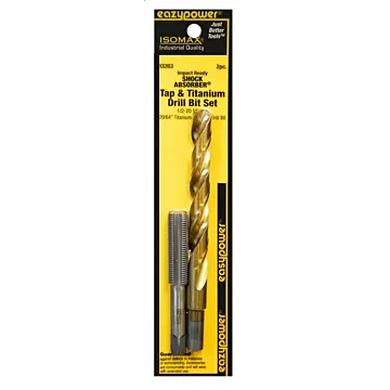 Eazypower 83263 Tap and Drill Set, 1/2-20 Thread, Titanium