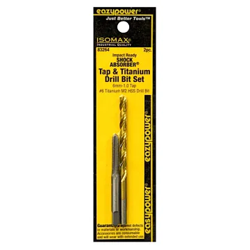 Eazypower 83264 Tap and Drill Set, 6MM-1 Thread, Titanium