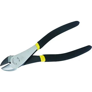 Stanley STANLEY 84-108 Diagonal Cutting Plier, 7-5/16 in OAL, 7/8 in Cutting Capacity, Black Handle, Double Dipped Handle