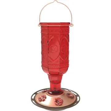 More Birds Glass Jewel Hummingbird Feeder (Red) 20 oz Capacity