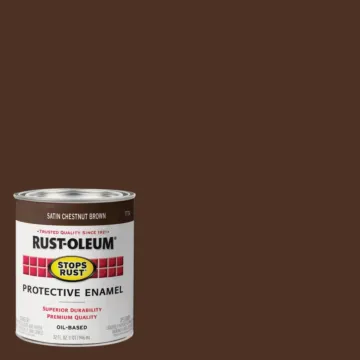 Rustoleum Stops Rust Protective Enamel Brush-On Paint (Satin - Chestnut Brown) 1 qt