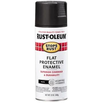 Rust-Oleum Stops Rust Protective Enamel Spray Paint (Flat - Black) 12 oz