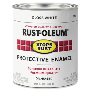 Rustoleum Stops Rust Protective Enamel Brush-On Paint (Gloss - White) 1 qt