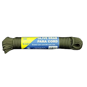 T.W. Evans Cordage 5/32" x 50' Nylon Parachute Cord, Olive