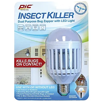 Pic IKC Insect Killer Bulb, 120 V, 65 W, LED Lamp, Ivory